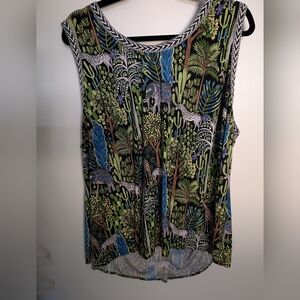 INC International Concepts Multicolor Jungle Print Tank Top